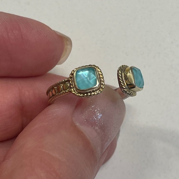 Anna Beck Gold Over Sterling Silver Ring With Turquoise-colored stones - Picture 3 of 6
